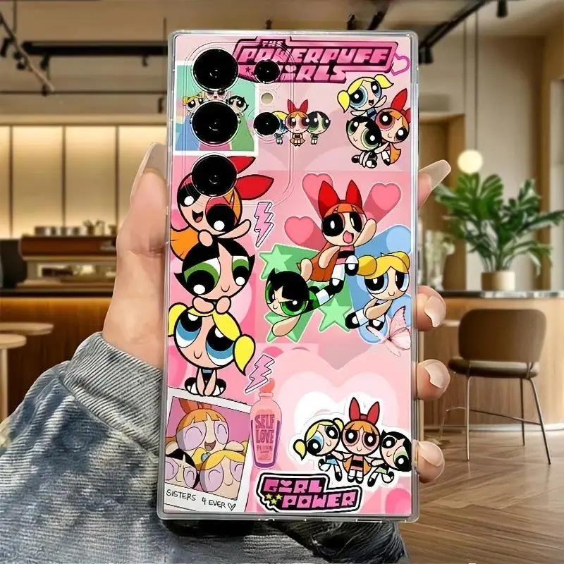 Cartoon The Powerpuff Girls Theme Collage Phone Case Compatible with Samsung Galaxy S26 S25 S24 S23 S22 For iphone 17 16 15 14 13 12 11 17Air Plus Pro Promax