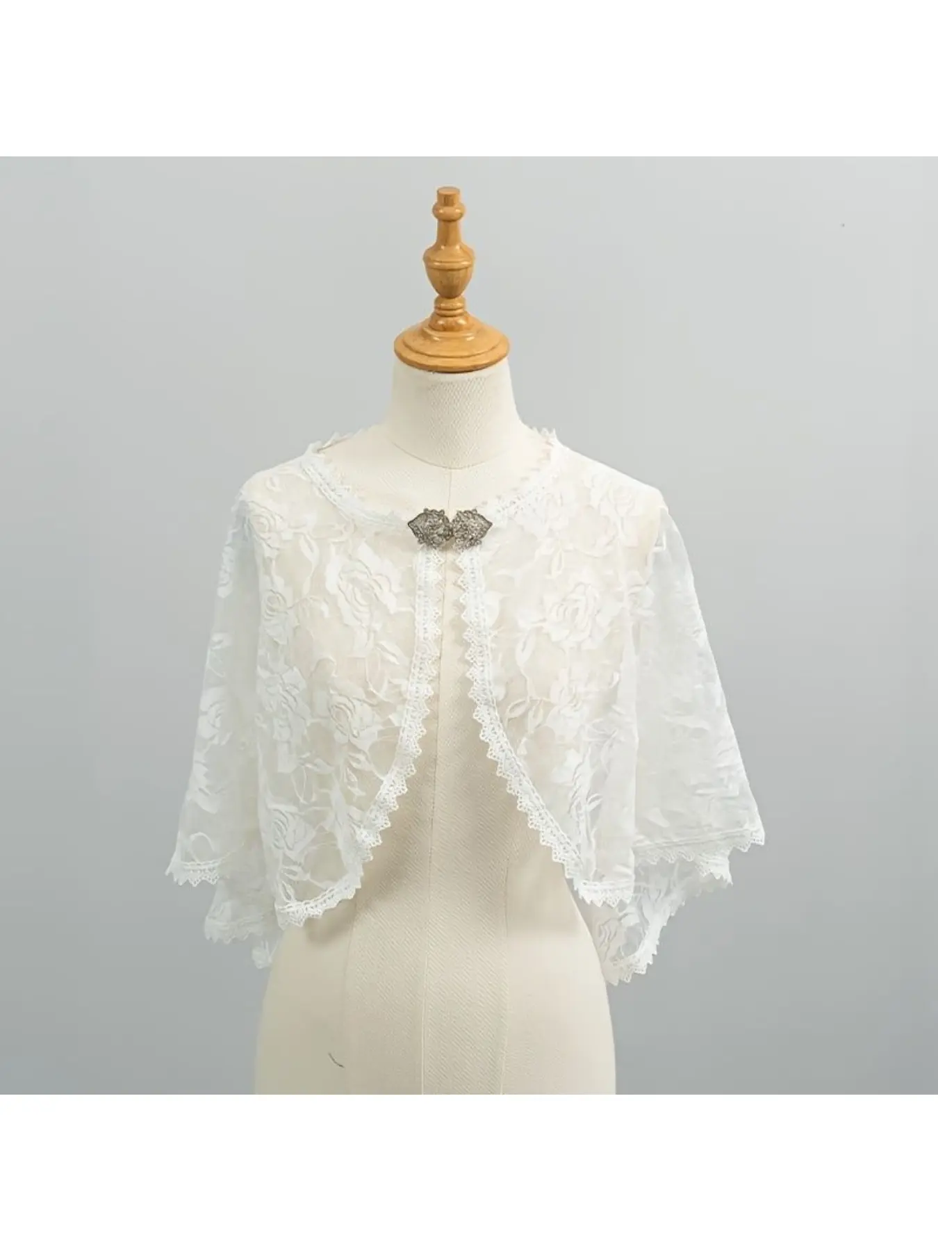 European and American lace rose bride shawl dress thin bolero wedding veil cover-up shawl