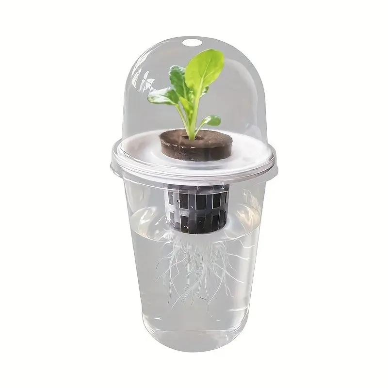 Hydroponic Seedling Net Pot Set, Clear Plastic Transparent Cylinder, Nursery Pots with Small Holes Design, Visible Root Growth, Planter for Water Culture