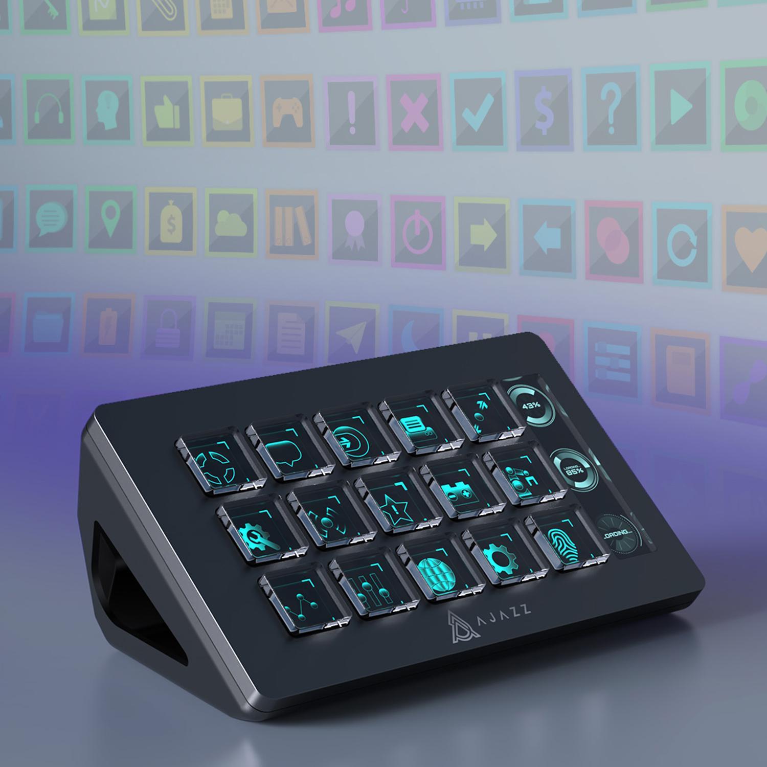 AJAZZ AKP153 Streaming Console Button Customization Programming Operation Feedback Sensitivity Enhances Work Creation Efficiency Compatible with Win/Mac Office Live Streaming Multi Scene Application