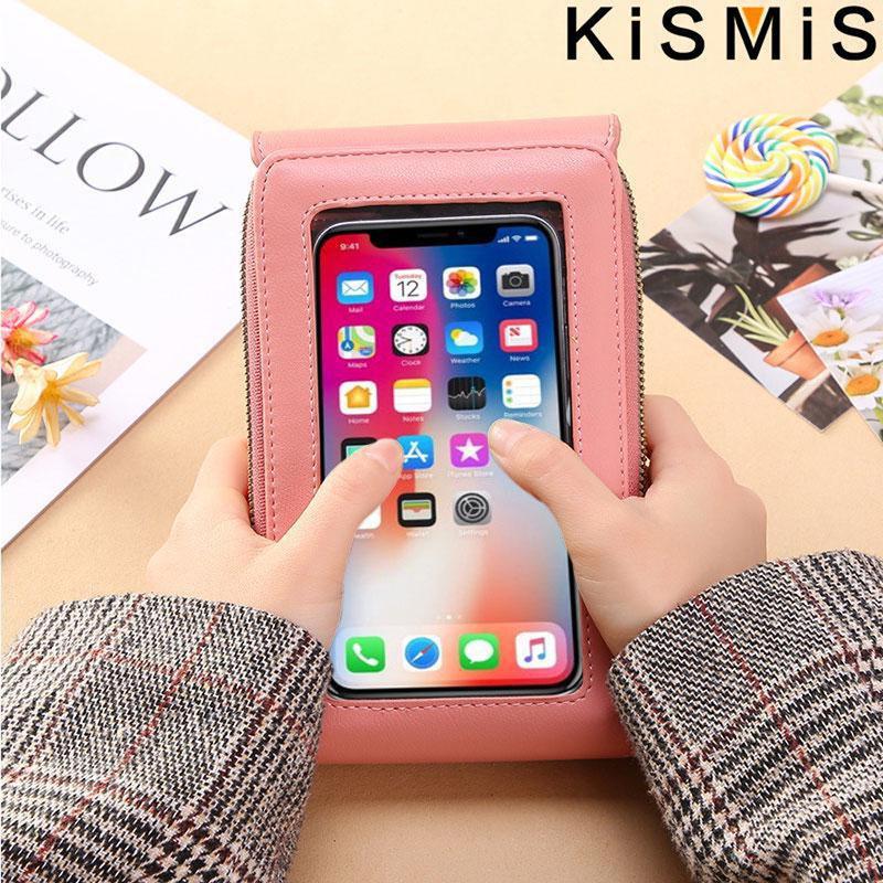 RFID Blocking Waterproof Clear Touchscreen Phone Wallet for Women, Crossbody Sling Bag with Multi Card Slots & ID Window, Lightweight Water-Resistant Purse for Daily Commute, Travel & Business Use, Flap Shoulder Bag