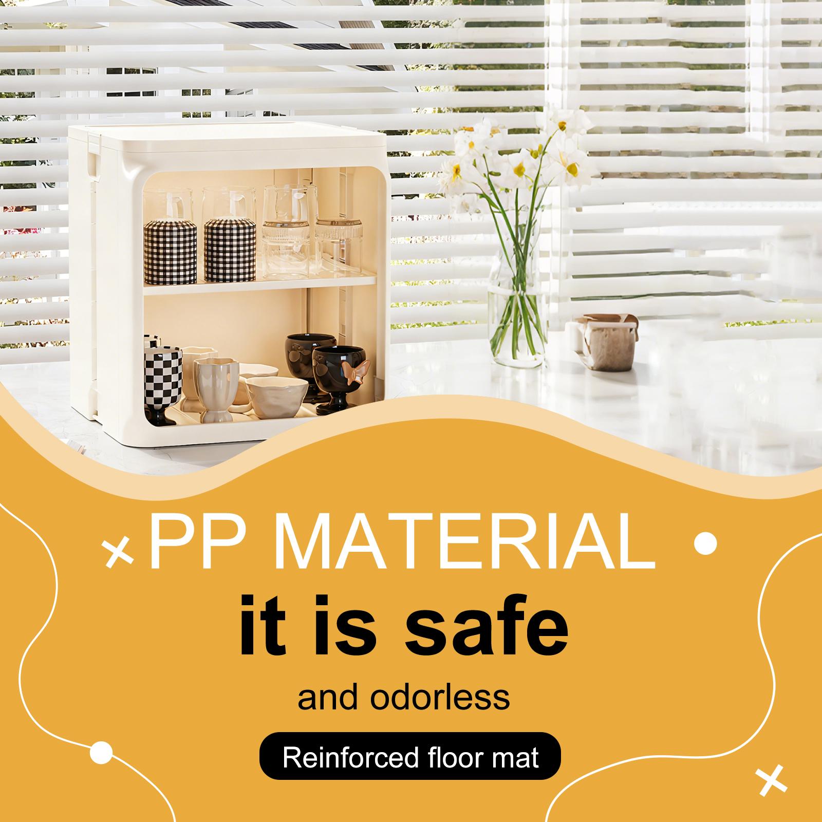 Stackable Plastic Multilayer Cup Storage Box Large Capacity Desktop Storage Display Shelf with Doors and Shelves for Office Kitchen Coffee Bars NEW