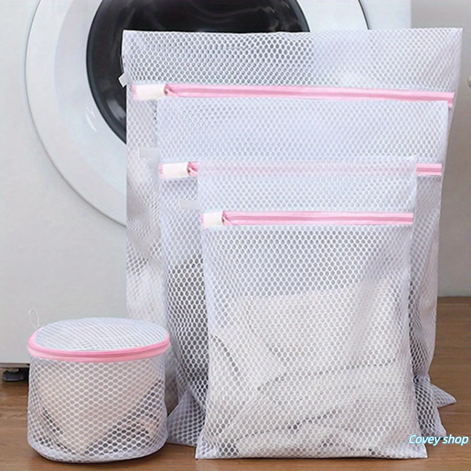 Say goodbye to laundry troubles Mesh laundry bag with zipper, suitable for lightweight clothing, washing machine protection bag, organize and store laundry supplies, Christmas gift, Laundry Mesh Wash Bags