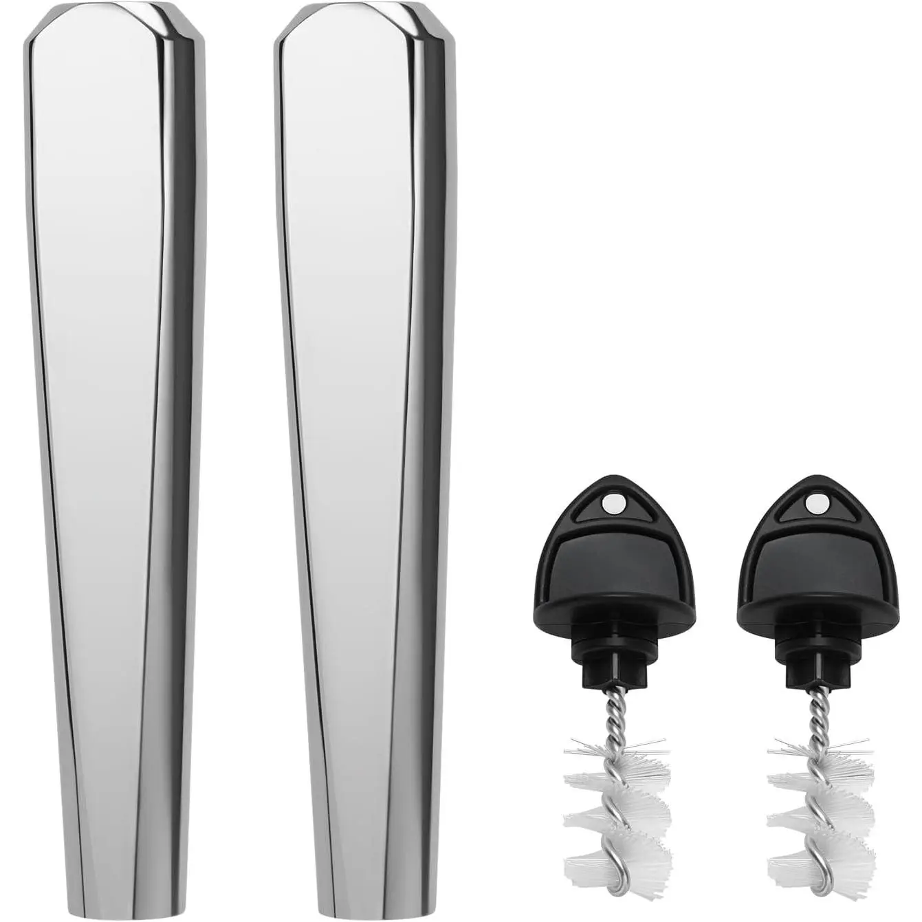 4.9" Beer Faucet Handles All 304 Stainless Steel Keg Tap Handle Standard 3/8" Thread American Draft Beer Tap Handles for kegerator Tower for bar(2PACK)