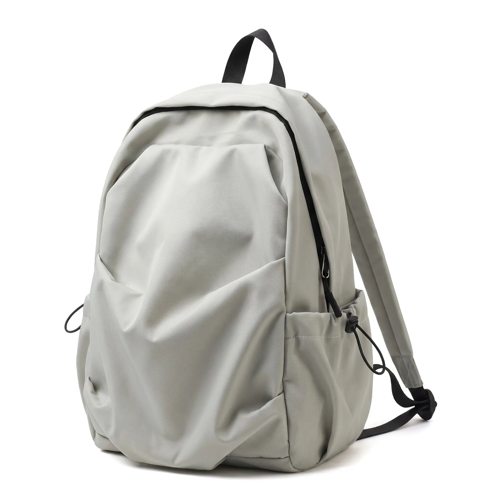 Y2K Aesthetic Minimalist Pleated Backpack Gorpcore Utility Nylon Daypack Men Women Casual Streetwear Commute Everyday Carry Slouchy Rucksack Travel Work Outfit Accessory