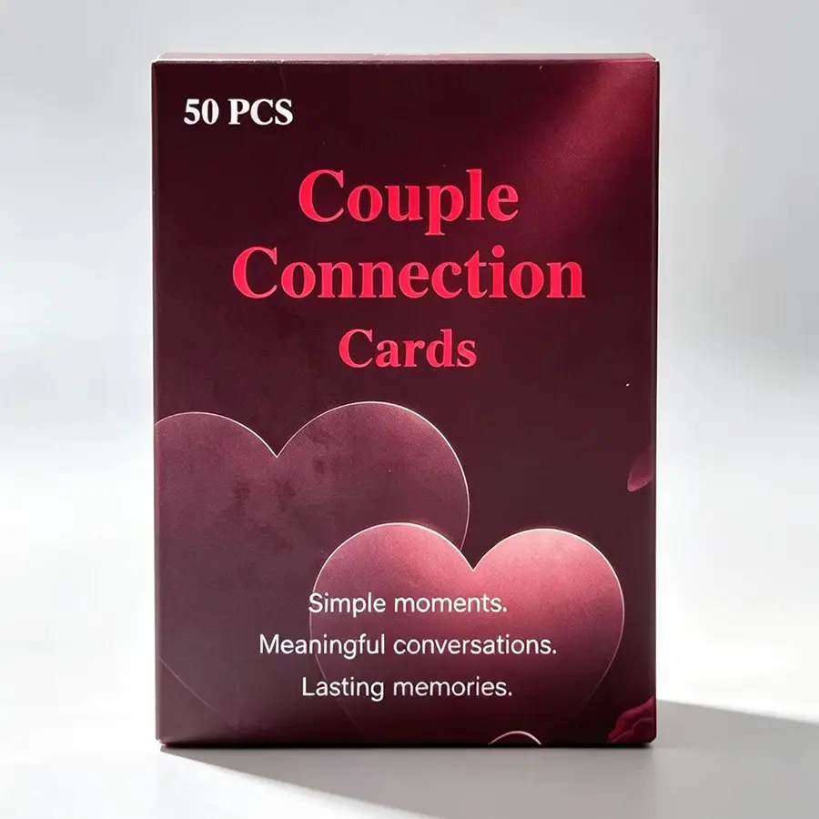 Couple Connection Cards, 50 Interactive Game Cards, Perfect for Parties and Dates, Ideal Gift for Valentine's Day and Christmas