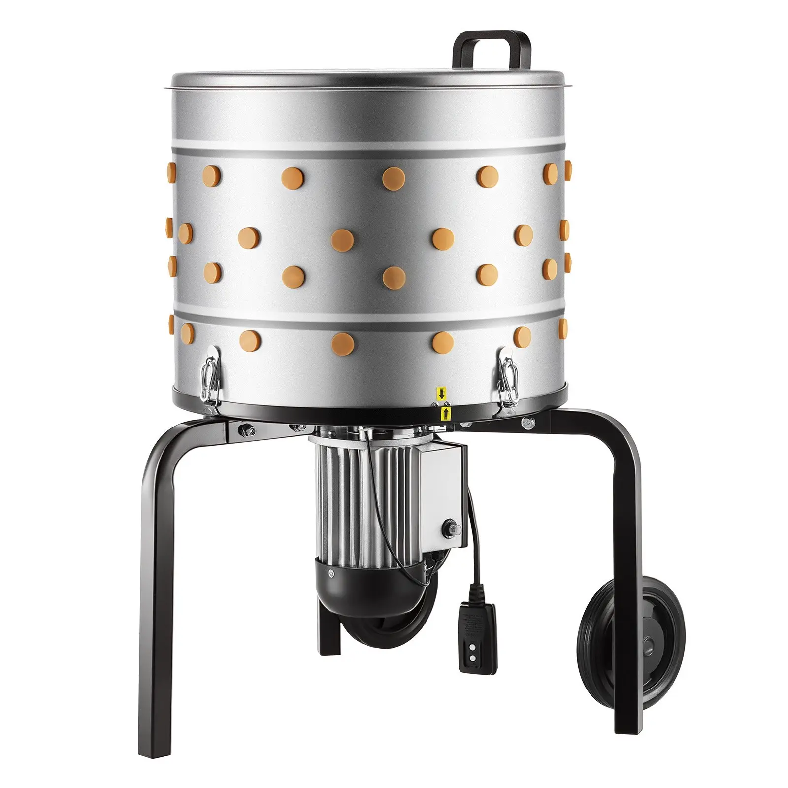 VEVOR Chicken Plucker Machine, 19.7 in Drum, 750W & 275RPM Electric Chicken Plucking Machine with 98 Soft Fingers & Transport Wheels, Stainless Steel Feather Remover for Processing 2 Chicks Once