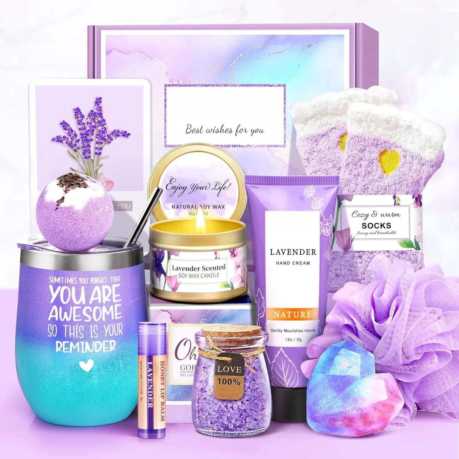 Gifts for Women,  Day  Basket for Woman Birthday  Tumbler Self Care Package for Mom, Bestie, Her, Sister, Wife, Auntie Thank You  for Women Teacher Appreciation