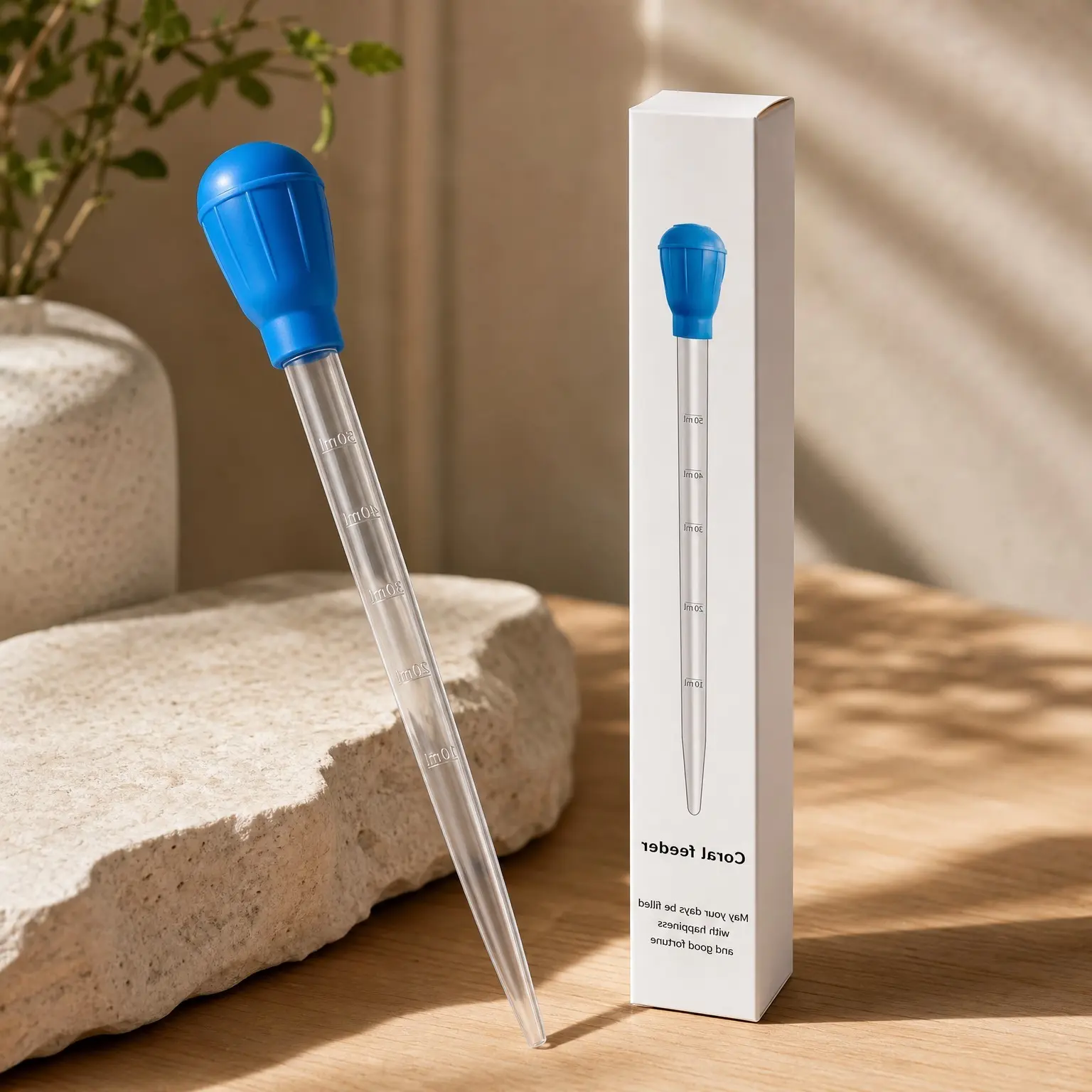 17.7in Long Pipette Syringe for Fish Tank Coral Reef Food Feeder - Spot Feeding Tube for Aquatic Plants, Axolotl, Spider, Snake, Lizard Tank AccessoriesGift