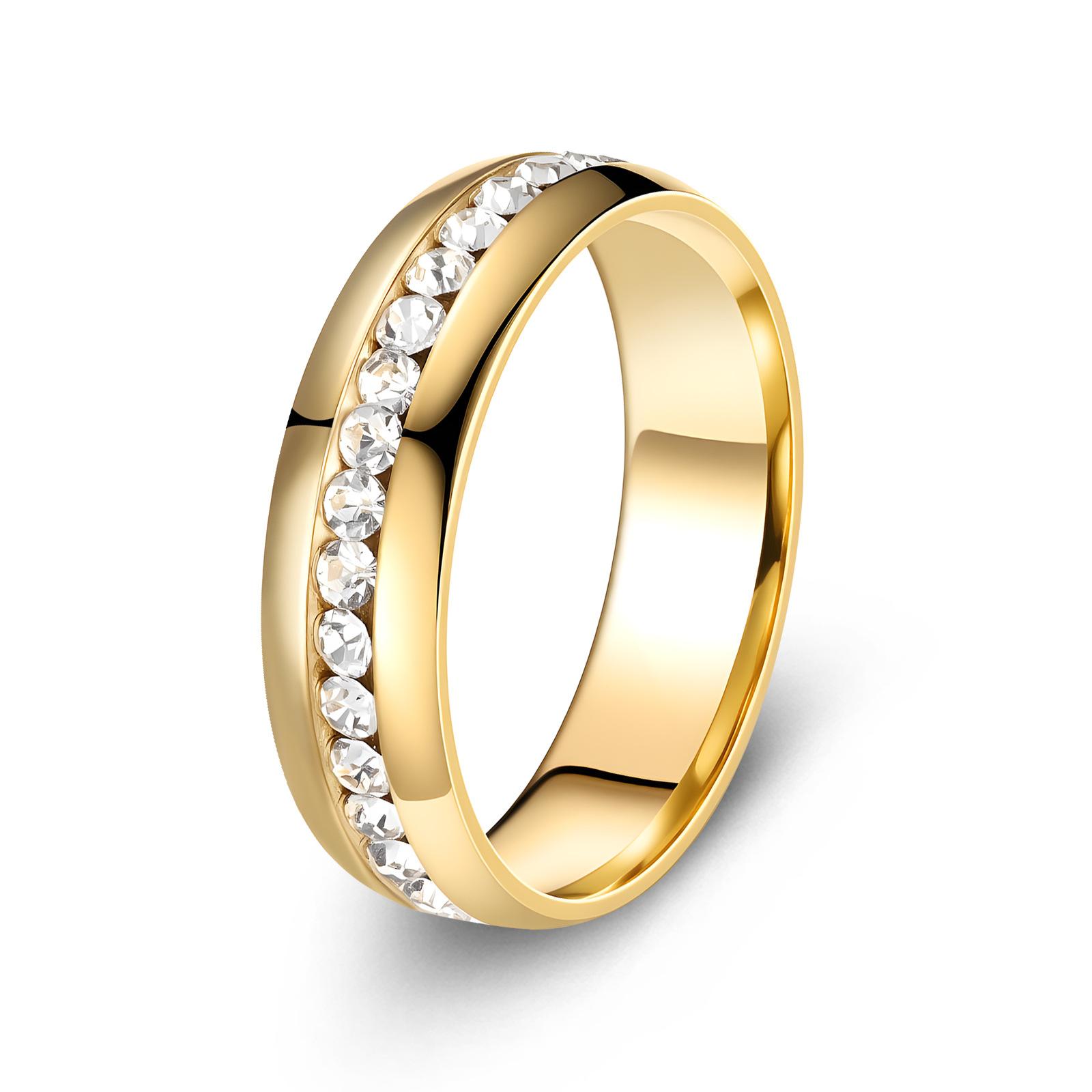 Stainless Steel Ring Single Row CZ Minimalist 5 Color Size 5-12 Party Daily Wear Gift For Her