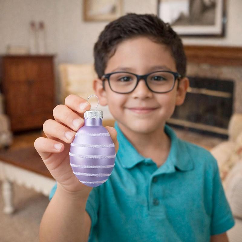 Pastel Frost Blown Glass Easter Ornaments - Handcrafted Hanging Tree Decorations, Easter Egg Holiday & Party Decor, 2 in, Assorted, 12-Piece Set 2026 new