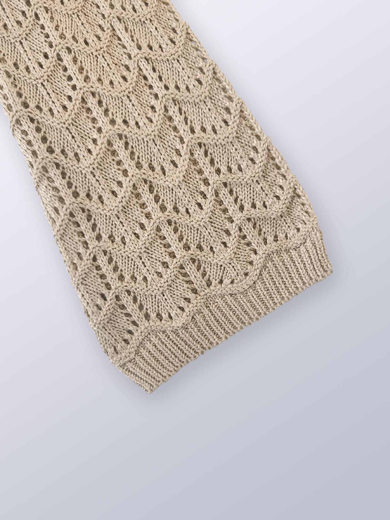 Women's Plain Hollow Out Crop Sweater Tops, Casual Long Sleeve Cropped Pullover for Spring, Fashion Women's Knitwear for Daily Wear