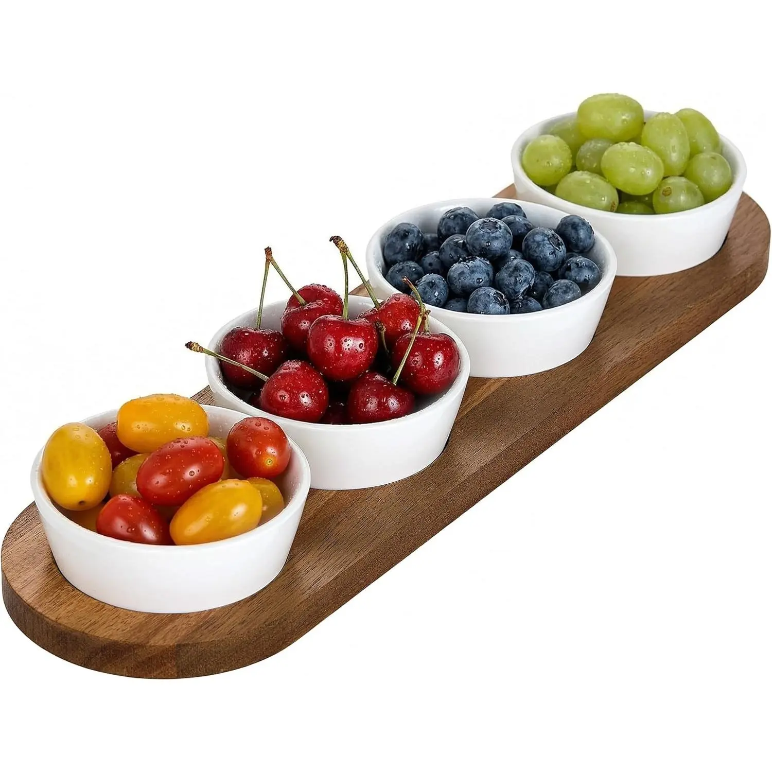 6oz White Ceramic Chips and Dip Serving Platter For Olive Cracker Tray,Small 4Inch Bowls Cranberry Sauce Relish Dish for Appetizer,Side Dishes,Cheese ball,Dipping,Dessert,Salsa,Tapas