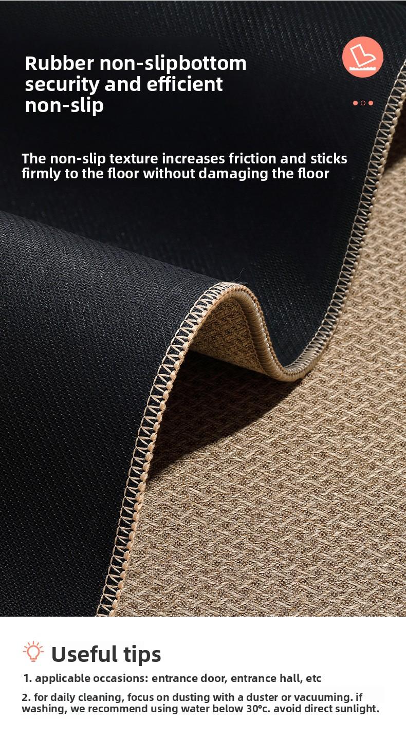 Simple Polyester Entry Doormat, Dust & Sand Scraper, Easy to Clean, Non-Slip Rubber Backed Floor Mat for Entrance
