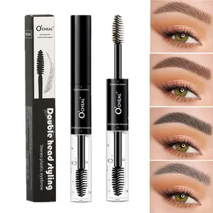 2-in-1 Double-ended Styling Tinting Eyebrow Gel, Sweatproof Long-lasting Eyebrow Fixing Liquid for Natural Wild Brows
