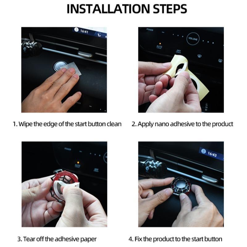Car One-click Start Button Decoration, Spider Design Car Engine Start Stop Button Cover, Car Interior Decoration Accessories for Women & Men, Car Decorations
