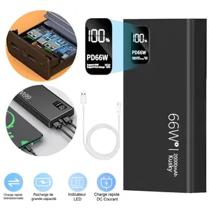 20000mAh Power Bank 66W, Super Fast Charging Portable Charger PD 20W & QC 3.0, Two-Way Fast Charge USB C Battery Pack with LED Digital Display, High Capacity External Battery for iPhone Samsung iPad Laptop, Airline Approved Travel Camping