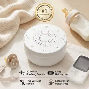 White Noise Machine, Portable for Babies, 30 Soothing Sounds with Night Light, Sleep Trainer, Rechargeable Sound Machine for Newborns, No WiFi Required, Must-Have Baby Gift, Perfect Present for Newborns