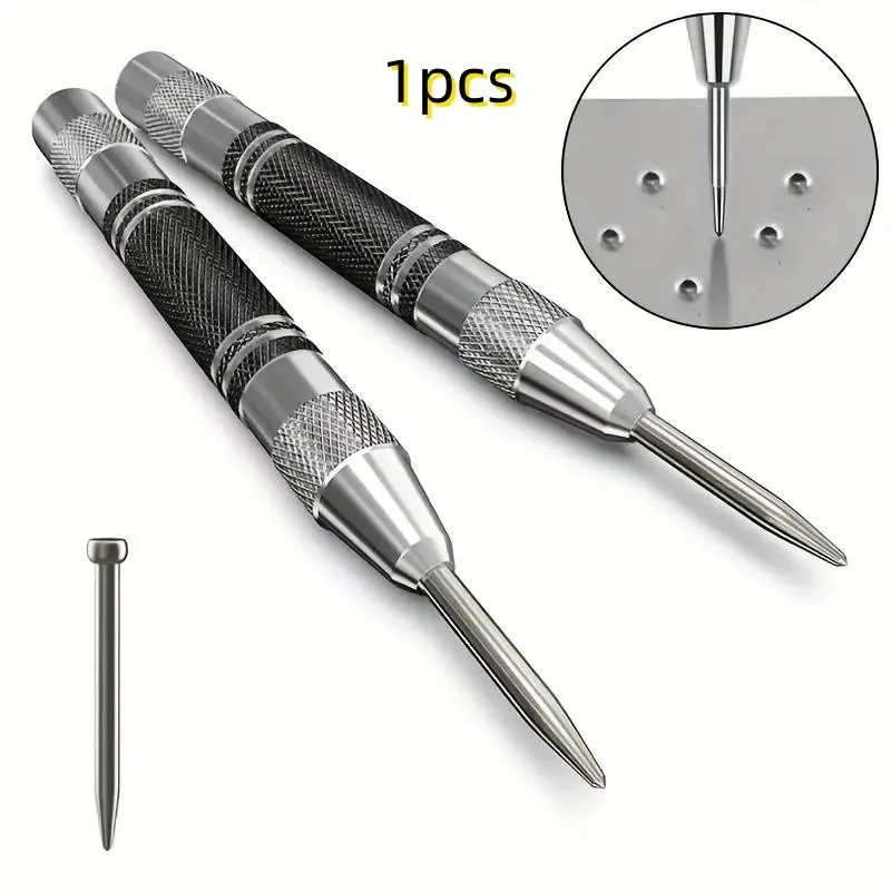Steel Spring Center Punch Tool, Hand Tools, Hole Making Tool, Adjustable Tension Hole Punching, Suitable for Metal Wood Glass Plastic, DIY Enthusiasts Essential