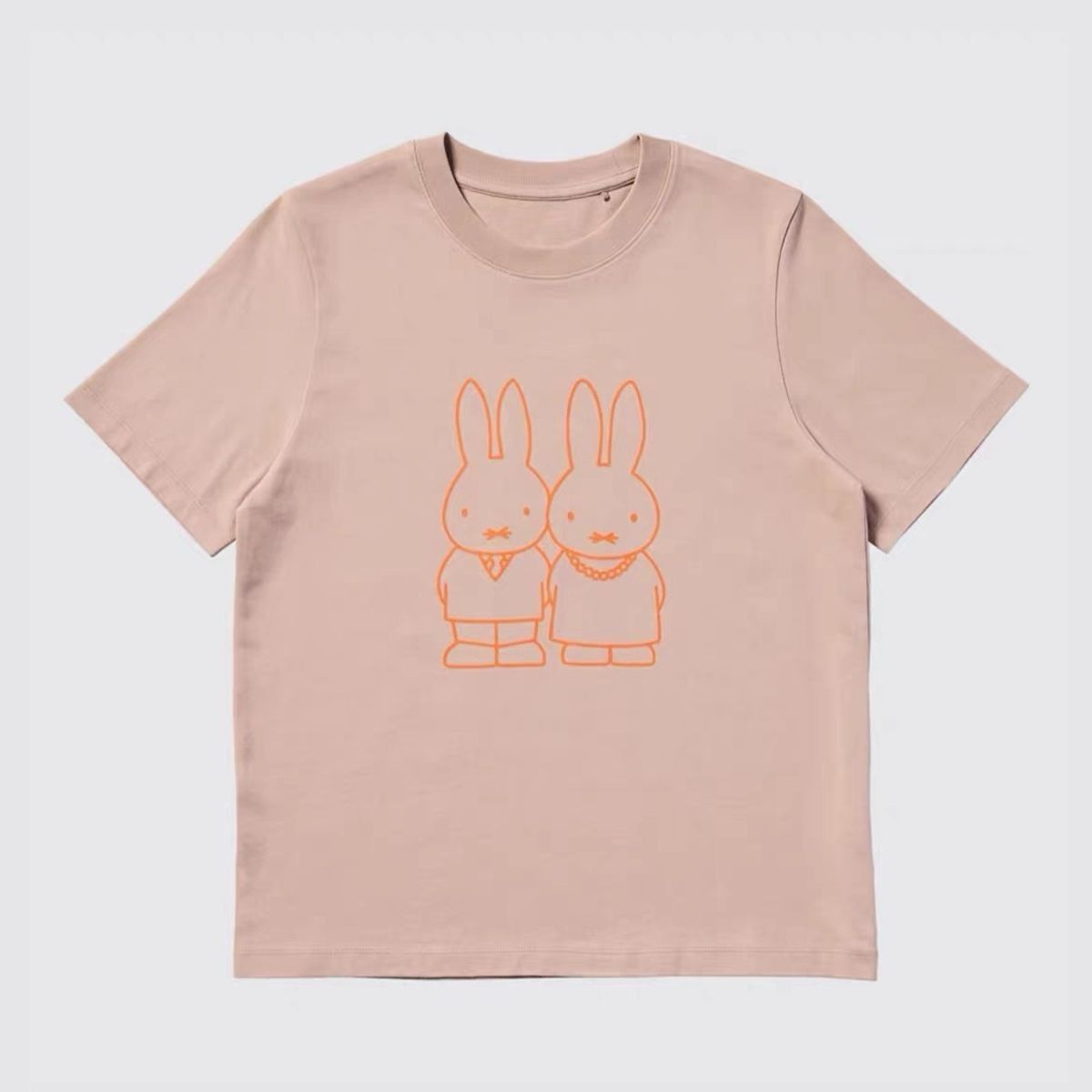 Kawaii Anime Miffy Rabbit T-shirt Fashion Women's Wear, Cartoon Cute and Girlish Pure Cotton Short-sleeved
