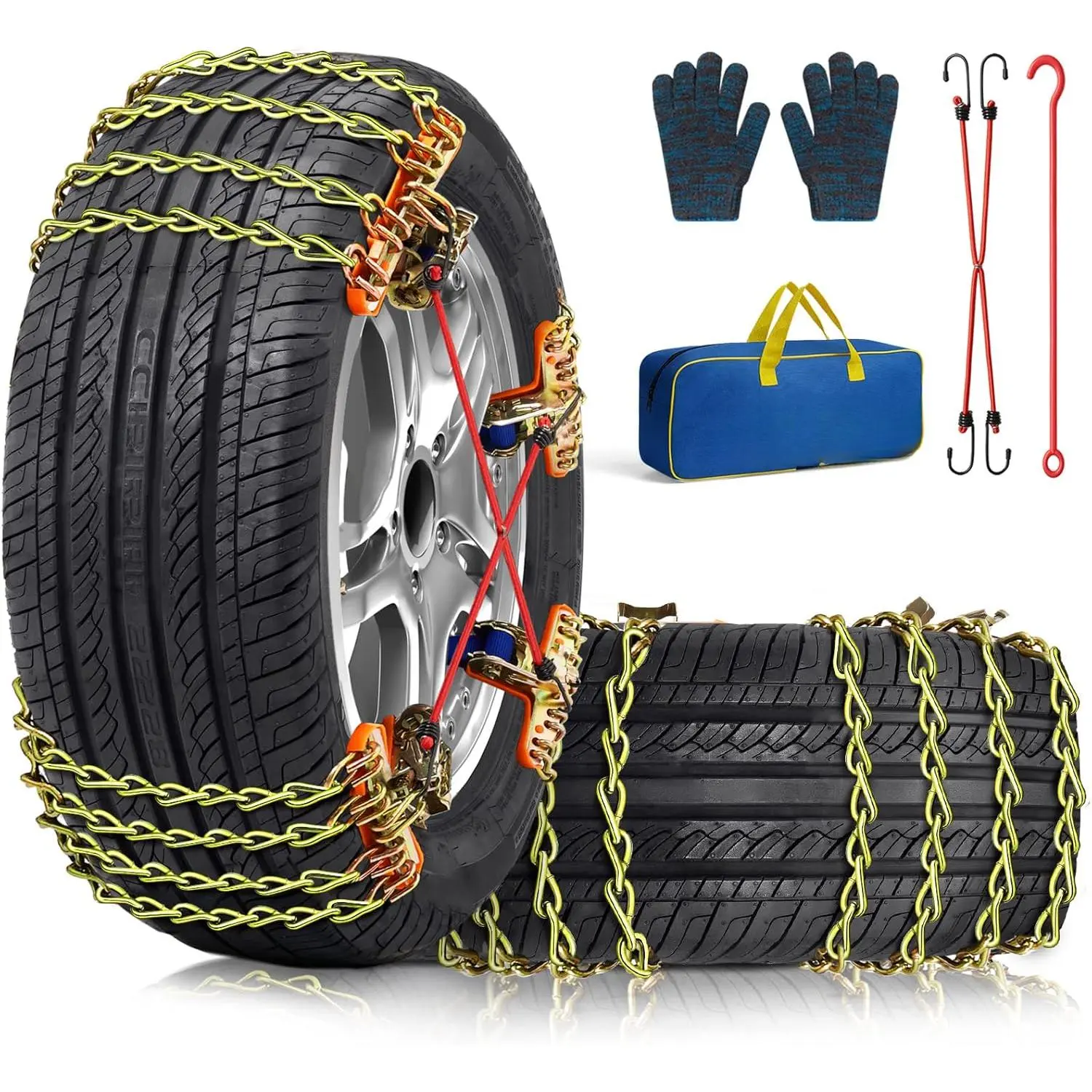 Snow Tire Chains  Car SUV Pickup Trucks, Universal Car Snow Chains, Snow Traction  Tires,   Tire Width 195 205 215 220 225 235 240 245 255 265