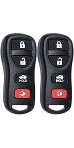 Keyless Entry Remote Control Key Fob Replacement Fits for Nissan Xterra Titan Armada Frontier 2002-2019 Quest Sentra Murano Pathfinder Versa Infiniti FX35 FX45 QX4 KBRASTU15 CWTWB1U733