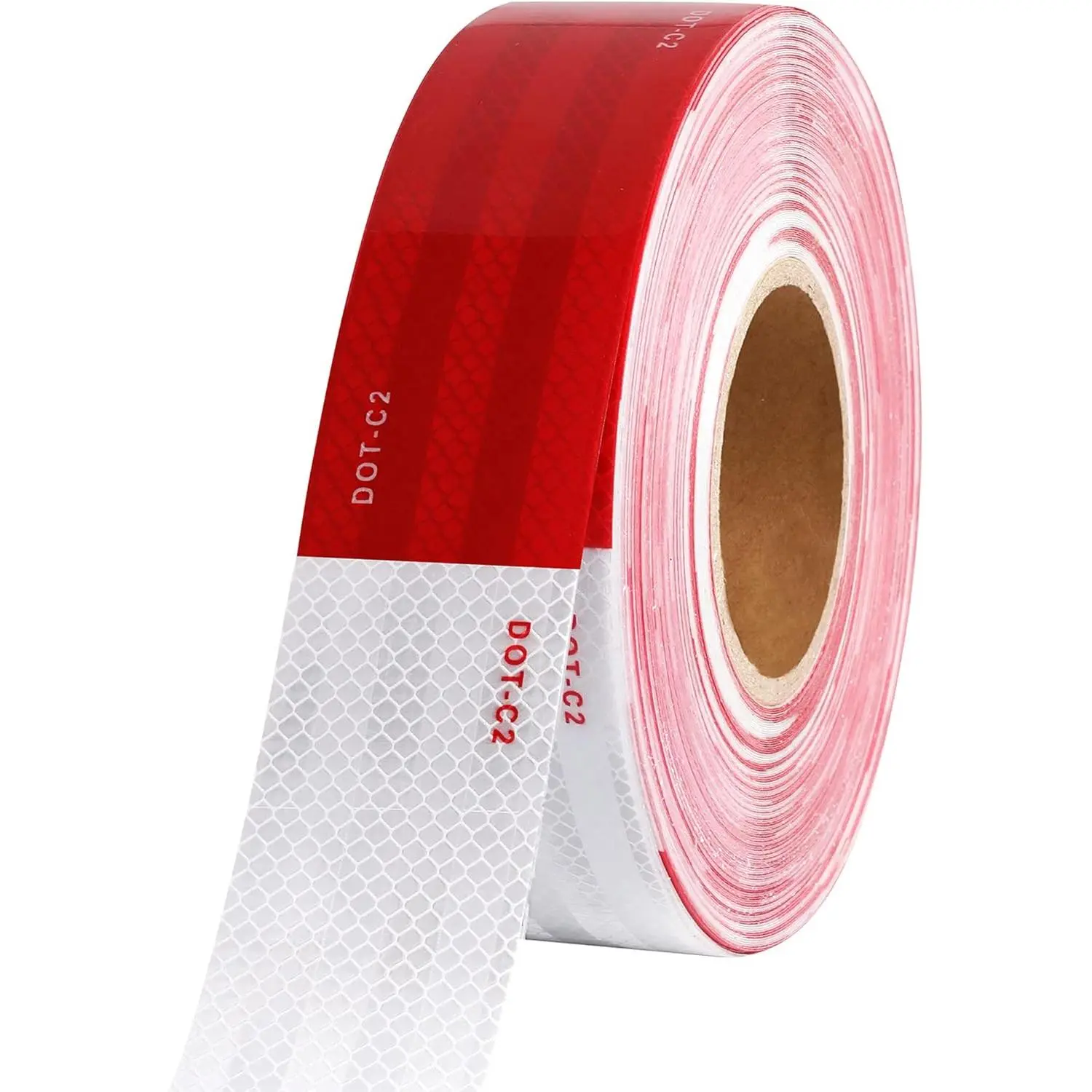 1 inch x 30Feet Reflective Safety Tape DOT-C2 Waterproof Red and White Adhesive conspicuity tape for trailer, outdoor, cars, trucks