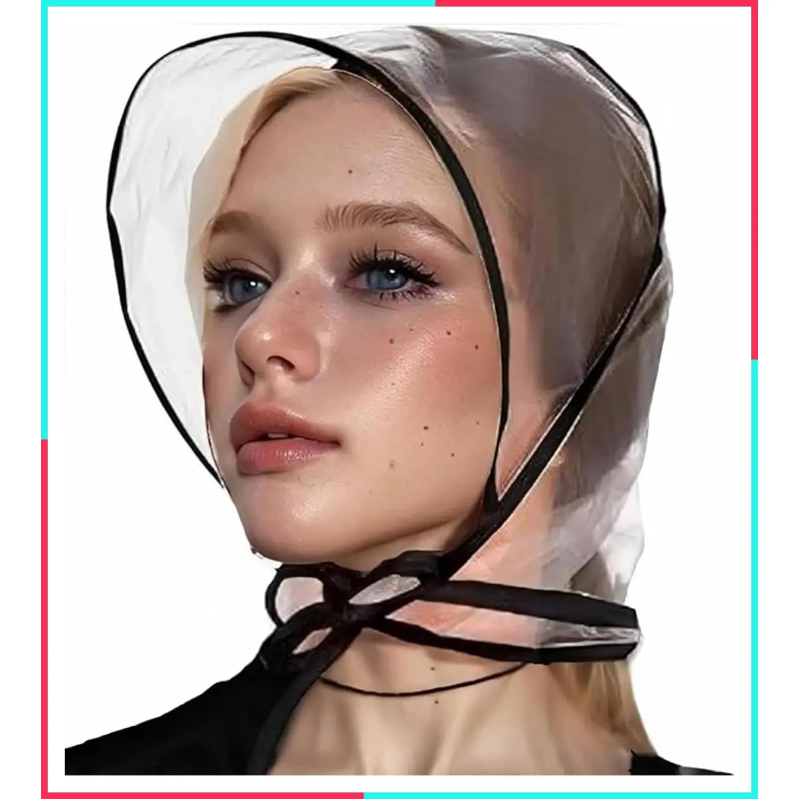 2 Pcs Women's Rain Bonnet with Visor Clear Waterproof Extra Thick Plastic Rain Hat