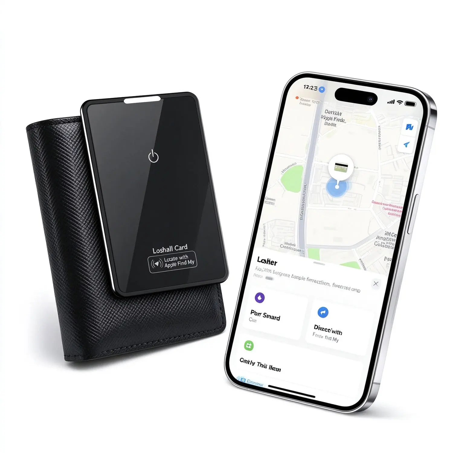 Smart Wallet Tracker Card, Ultra Thin Item Finder Locator, Two System Options: Apple Find My (iOS Only) / Android Version, Portable Anti Lost Tracker Card for Wallet, Purse, Luggage, Keys
