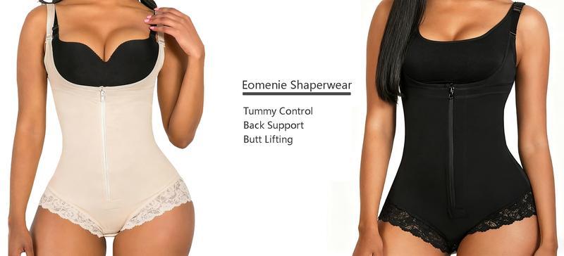 Women Postpartum Full Body Shapewear Bodysuit High Compression Tummy Control Butt Lifting Zipper Crotch Support Daily Wear