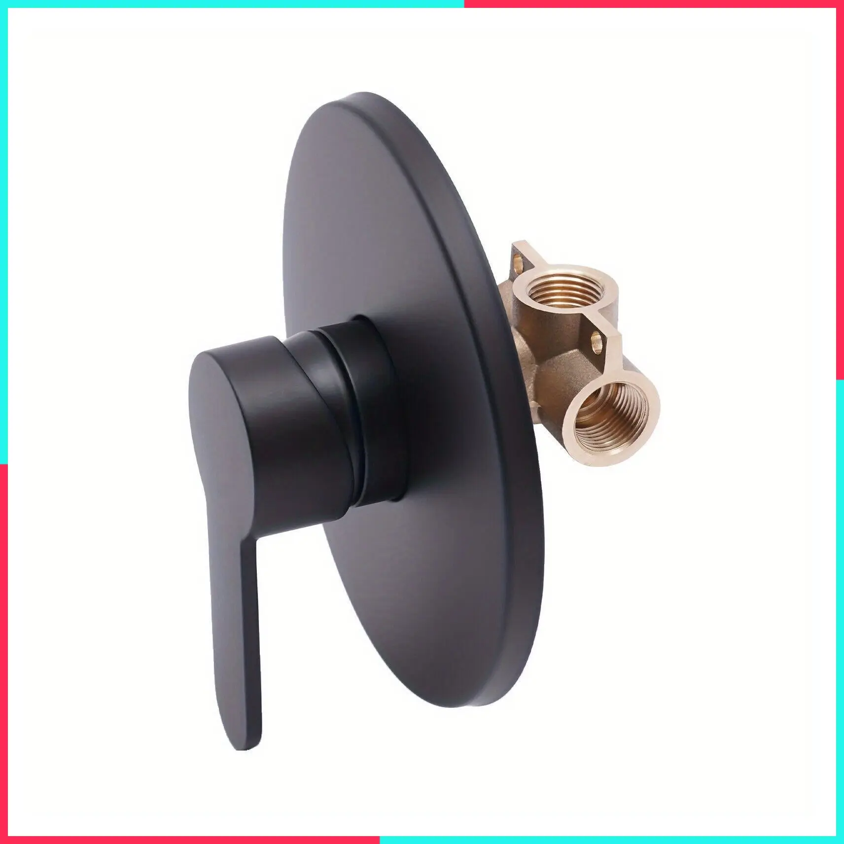 Wall Mount Single Handle Shower Control Valve, Bath Mixer Bathroom Water Tap, Rough-In Valve with Hot and Cold Function
