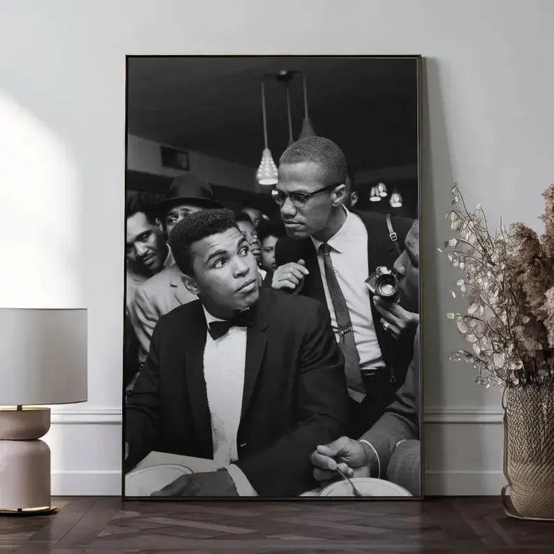 Malcolm X and Muhammad Ali Movie Poster Print - Artistic Minimalist Painting, Home Decor Decoration, Movie Collectibles, Unique Birthday Gift, Room