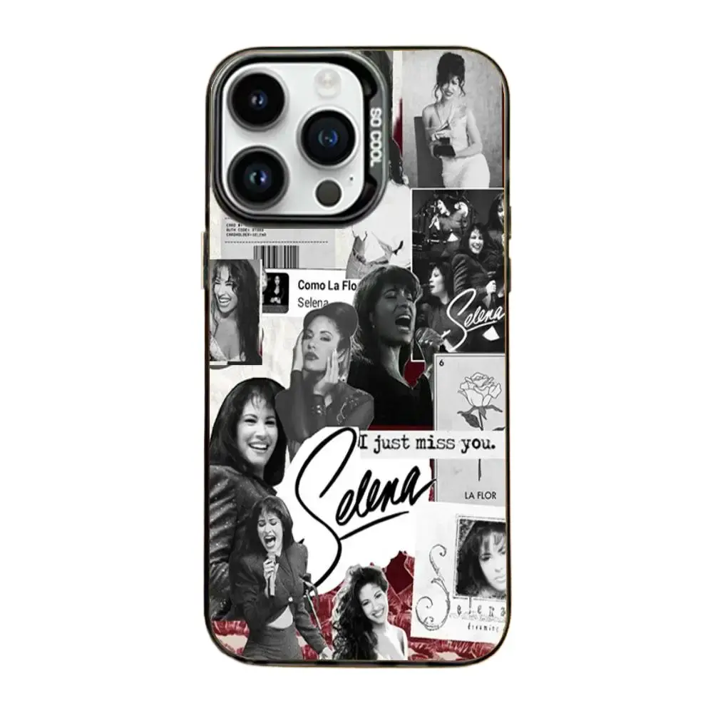 "Queen of Tejano Music" Selena-Themed Iridescent Silver Phone Case, Full-Coverage Premium Protection with Refined Texture, Compatible with iPhone 12-17 and Samsung S-Series (S22-S26)