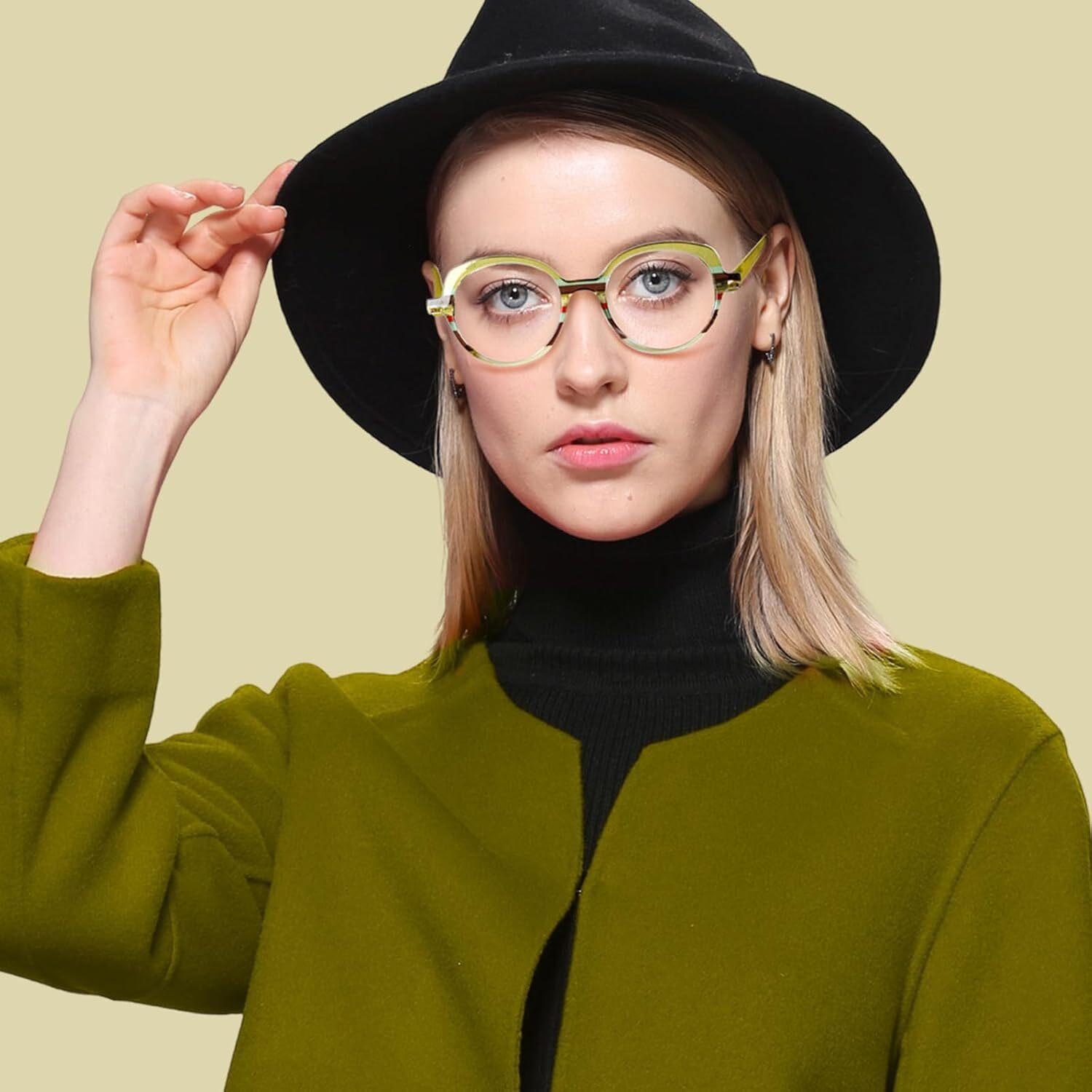 DEAAOK 5 Pack Reading Glasses for Man Women Blue Light Blocking Spring Hinge Fashion