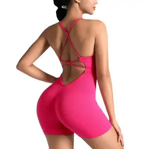 Seamless one-piece yoga suit outdoor beauty back sports underwear peach hip fitness suit suspender one-piece tights