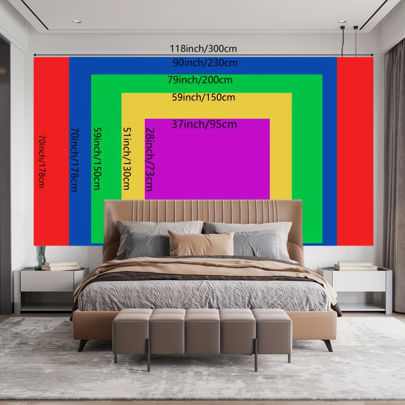Colorful Educational World Map Wall Tapestry - Tapestries with Countries & Major Cities, Durable Peach Beige Fabric, Multiple Sizes, Easy-Install Hooks, Smooth Texture for Youngsters' Room, Living Room, Indoor Use, No Electricity Needed
