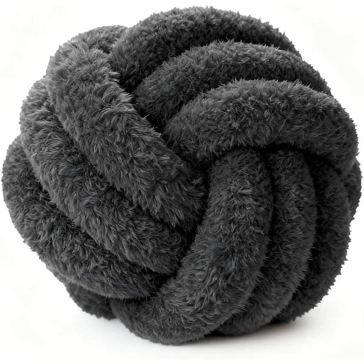 Throw Pillows - Knot Ball Pillow Throw Cushion  Sofa Decoration Plush Knotted  Round Pillows Grey 8 Inch
