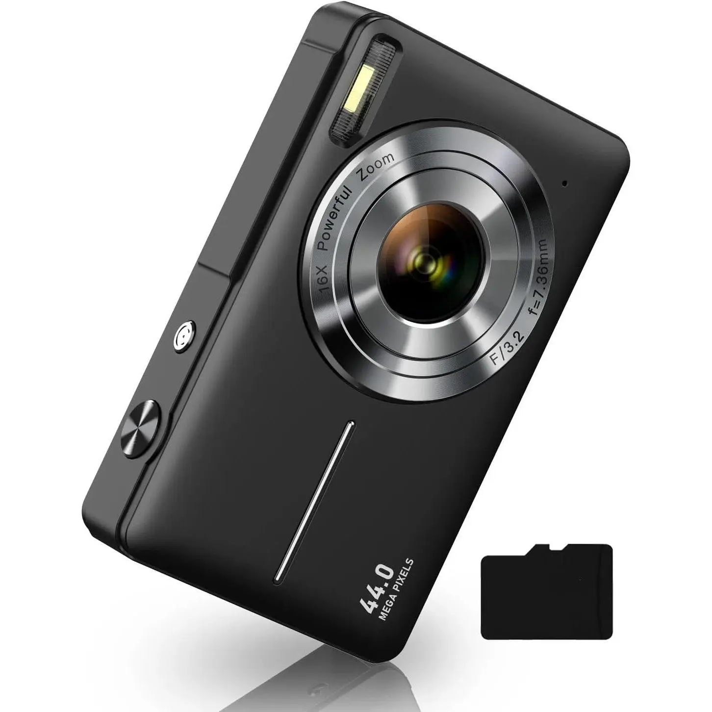 Digital Camera, FHD 1080P Digital Point and Shoot Camera with 16X Zoom Anti Shake, 32GB Card, Compact Small Camera for Boys Girls , Black