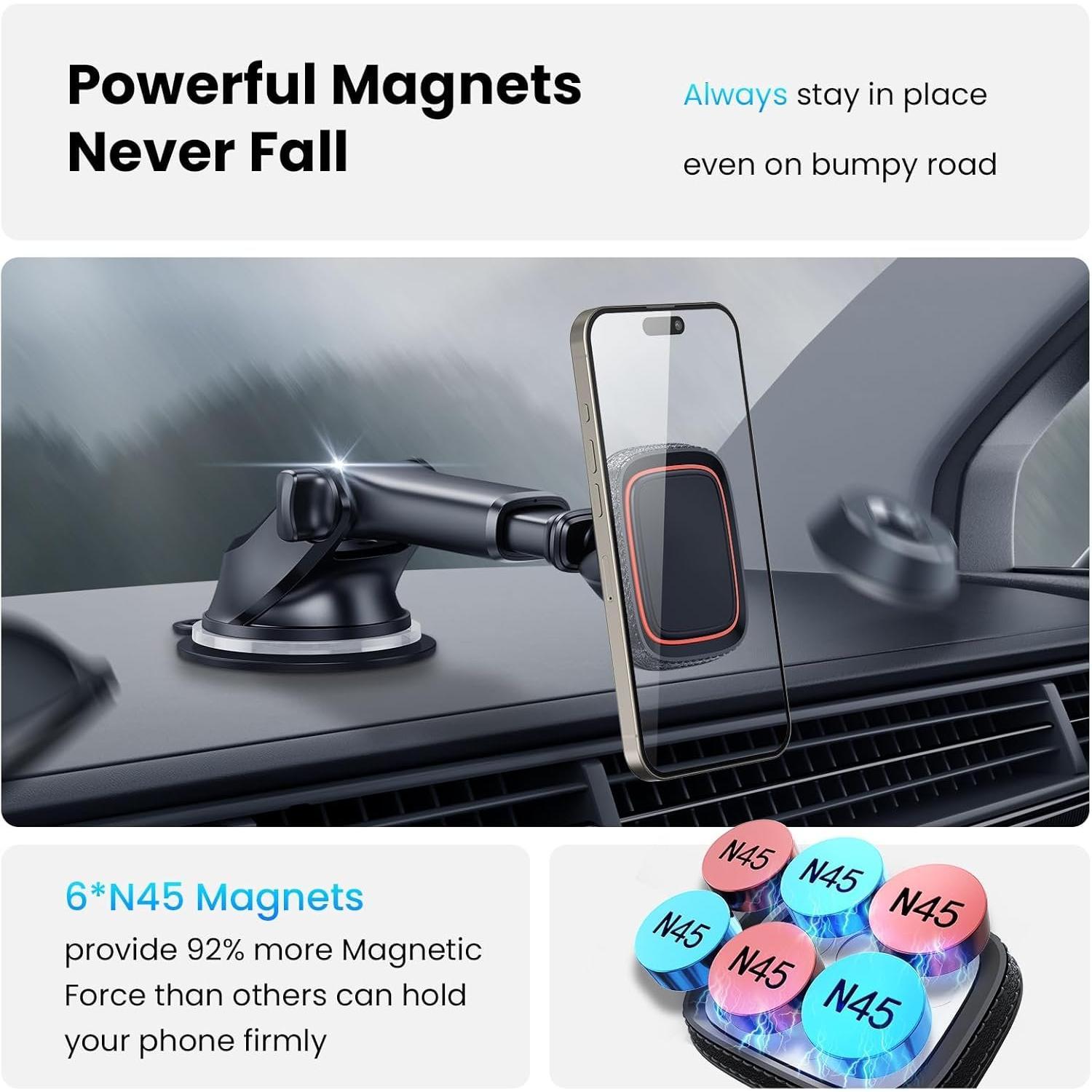 Phone Mount for , Dashboard & Windshield Suction Cup Holder with Telescopic Arm, Requires Metal Plate (Included), Universal Fit for & Android Smartphones Phone Mount for , Dashboard & Windshield Suction Cup Holder with Telescopic Arm, Requires Metal Plate (Included), Universal Fit for & Android Smartphones