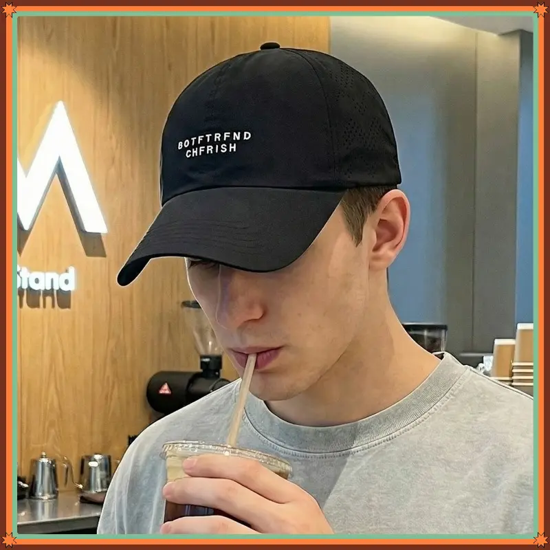 New Baseball Cap With Letters Soft Top Dad Hat Adjustable Sun Hat For Men Women Outdoor Sports Running Travel Thin Quick Dry Mesh Cap For Camping Daily Wear Fashion Gifts Black White Grey Blue Hat