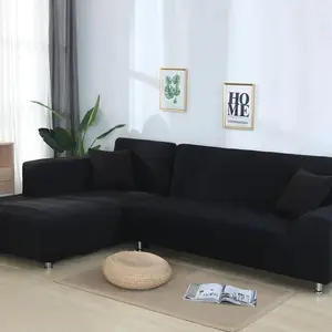Solid Color Elastic Sofa Cover for L Shaped Sectional Corner Chaise Longue Sofa Stretch Couch Cover Slipcovers for Living Room