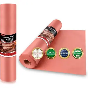 Pink Butcher Paper Roll for Smoking Meat - 18 inch x 50 Feet - Food Grade BBQ Paper - Unbleached, Unwaxed, Uncoated