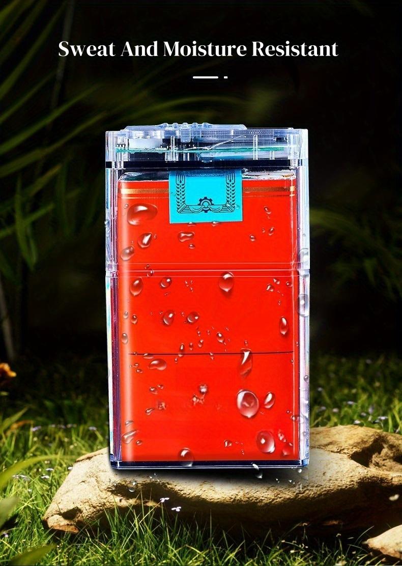 Transparent box lighter, tungsten wire lighter, rechargeable windproof lighter, USB rechargeable lighter, soft and hard shell compatible, box rack that can hold 20