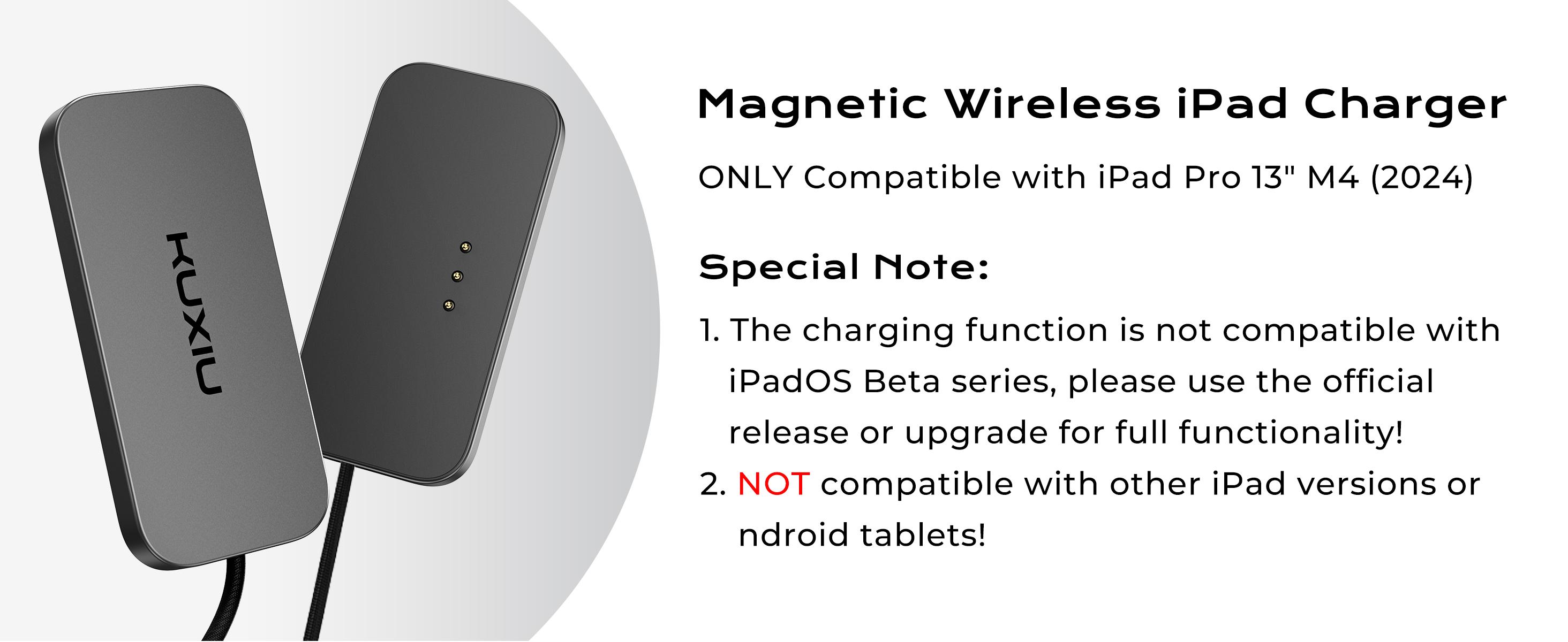 KUXIU Magnetic Smart Connector Charger for iPad Pro M4 11''/13'' 2024,Portable Fast Charging For iPad Pro 12.9'' 3rd/4th/5th/6th Gen,iPad Air 11''/13'' M2/M3,10.9''