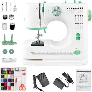 Mini Sewing Machine for Beginners, 16 -in Stitches, 2- Adjustable Speed, Portable Electric Household Sewing Machine with Complete Accessory Kit, Ideal for DIY Sewing Projects