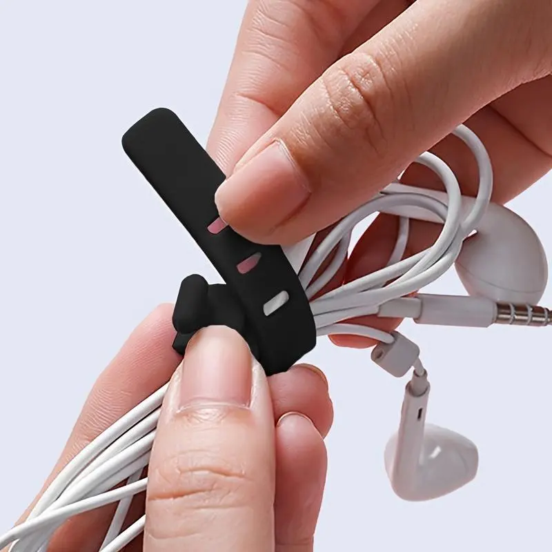 10pcs Wire Winder Organizer, Silicone Cable Management Tool, Portable Cord Binder for Headphones, Phone Chargers, Tablets, Ethernet Cables, Travel Cable Organizer