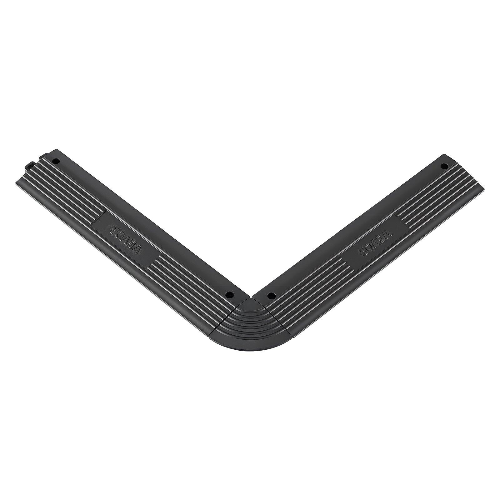 VEVOR Transition Edge Kit, 11-Piece, Durable Straight Garage Floor Edging, PP Material, Easy Installation, Edge Protection for Wet Area Restaurant Pool, Only Compatible with VEVOR Drainage Mats, Blac