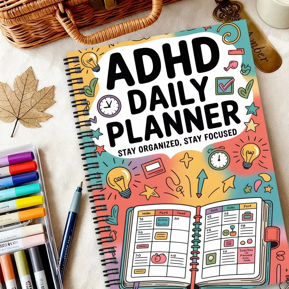 ADHD Adult Planner Notebook, Productivity Planner, Yearly Planner, Productivity Planner, Daily Weekly Monthly Organizer Planning Pad, Weekly Planner Notepad, To-Do List, Time Management, Focus Training, Planning Journal