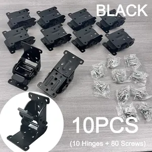 10 Pcs Heavy-Duty Folding Hinges, 0°–90°–180° Adjustable Locking, Includes 10 Hinges and 80 Screws, Ideal for Table Legs, Bed Frames, Workbenches