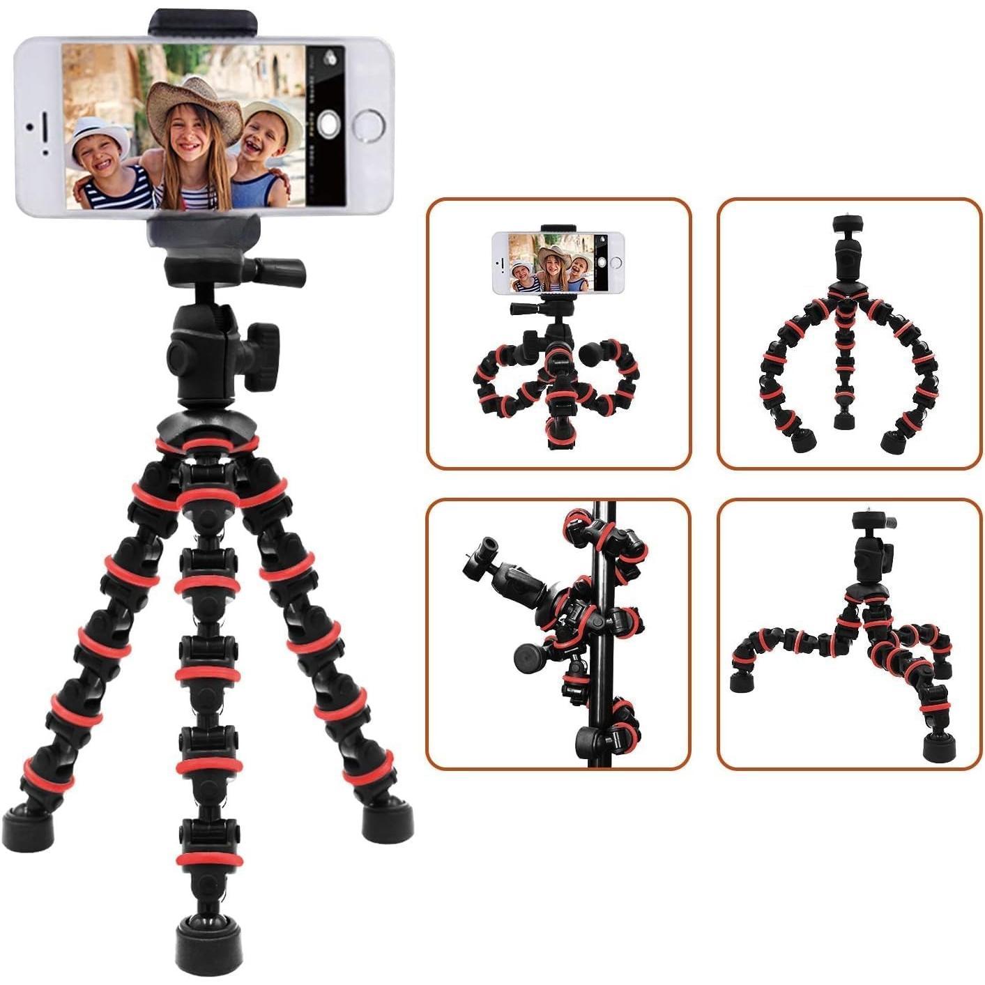 Phone Tripod,  Octopus Tripod with  Remote Phone Holder Mount Use as  Tripod, Cell Phone Tripod, Camera Tripod, Travel Tripod,Tabletop Tripod for